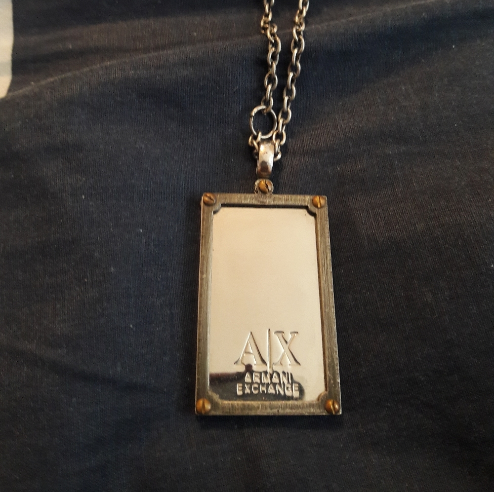Armani Exchange Mirror Dogtag Necklace